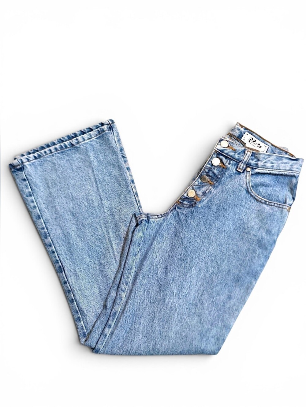 Vintage Y2K Button Fly Flare Jeans Women's 26x30 High Rise Light Wash